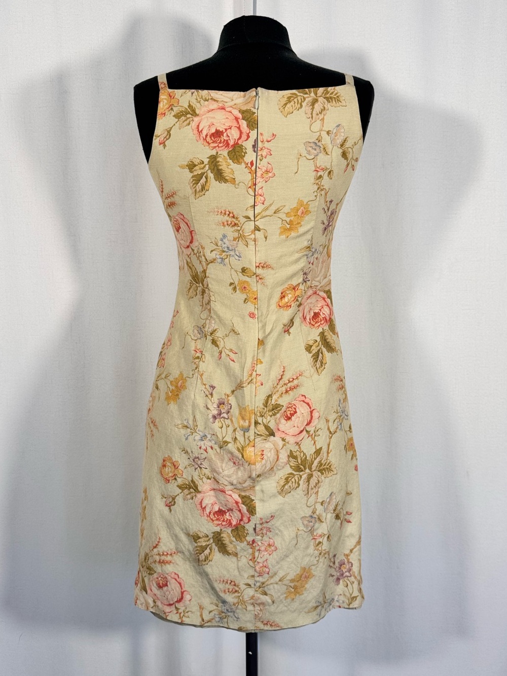 Vintage 90s Ann Taylor Floral Linen Blend Mini Dress - Picture 2 of 6